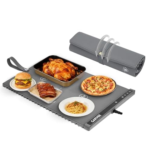 Garvee 3rd Gen Upgraded Food Warming Mat, AB Dual Zone Independent Heating, 24" x15" Electric Warming Tray with 6 Temp Levels & 1-3H Timer, Portable Food Warmer for Parties Buffet, Easy to Clean, Grey - Image 1