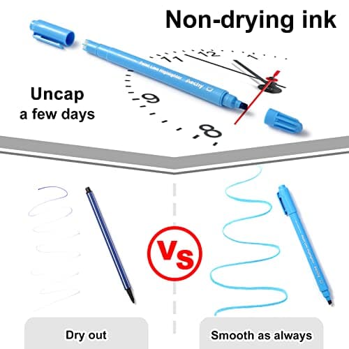 AECHY 8PCS Curve Highlighter Pen Set, Dual Tip Marker Pens with 6 Different Curve Shapes & 8 Colors Mark Lines, Aesthetic Curve Marker Highlighter for Journal Planner School Supplies - Thumbnail 5