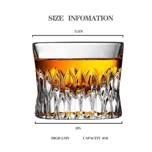 ANCRIA Whiskey Glass Set of 6 – Premium Lowball Glasses (4 oz) forScotch Cocktail Rum Cognac Vodka Liquor – Crystal-Clear Old Fashioned Glasses Perfect Holiday Gifts - Thumbnail 6