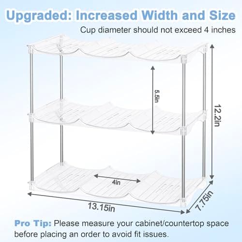 Water Bottle Organizer for Stanley 40oz Tumbler - Stackable Water Bottle Holder and Tumbler Organizer for Cabinet Kitchen Organization and Storage for Stanley Cup Holder, Cup Organizer Rack, 3 Pack - Thumbnail 3