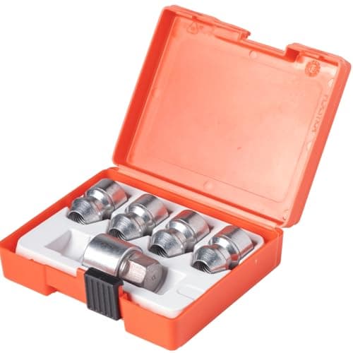 Farad H1/E Galvanized Silver Lug Nut Wheel-Locks Kit Suitable for Hyundai Nexo (M12 X 1.5 Thread Size) - Set of 4 Lug Nuts + 1 Key - Thumbnail 3