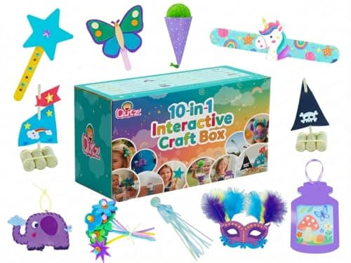QuTZ Craft Kits for Kids Ages 4-8, 10-in-1 Toddler Craft Box, Build Projects That Glow, Float, Wearable and Playable, No prep and no Clean-up, Art and Crafts Supplies for Kids 4 5 6 7 8 Year Old - Image 1