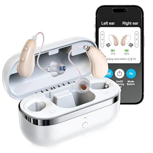 OTC Hearing Aids for Seniors & Adults, Bluetooth Rechargeable RIC Hearing Aids with Ai Noise Reduction, App Control, Mini Invisible Design, Feedback Control, Clear Voice & Music Streaming - Image 1