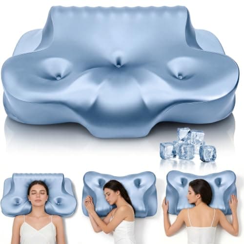 Dayme Orthopedic Memory Foam Pillow, Blue - Image 1
