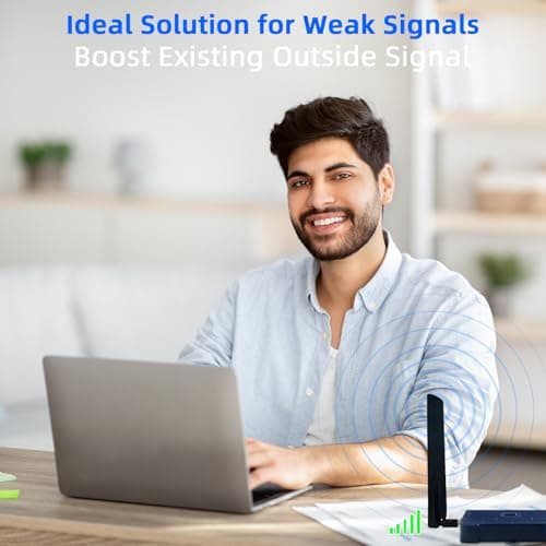 Cell Phone Booster for Home & Muti-Room, Up to 7000Sq. Ft,Cell Phone Signal Booster for Rural Area with 2 Indoor Panel Antennas,Boosts 5G 4G LTE for All U.S. Carriers, FCC Approved (Dark Bule) - Thumbnail 4