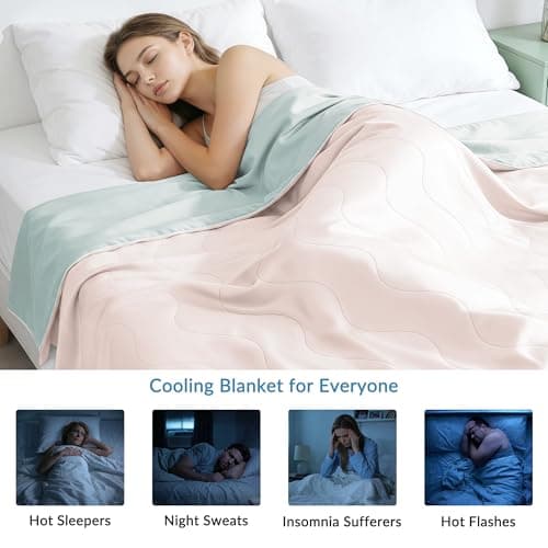 Exclusivo Mezcla Cooling Comforters Queen Size Blush Pink, Lightweight Summer Blanket for Hot Sleepers, Soft Breathable Cool Bedding Duvet for Night Sweats, 90"x90" - Thumbnail 4