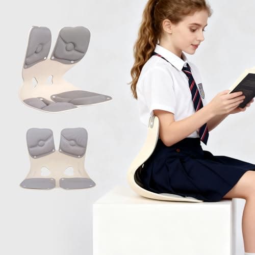 D DITALON Ergonomic Back and Lumbar Support Pillow for Office Chair, Legless Floor Chairs with Back Support and Detachable Cushion, Office Chair Posture Corrector for Kids, Trumpet - Image 1