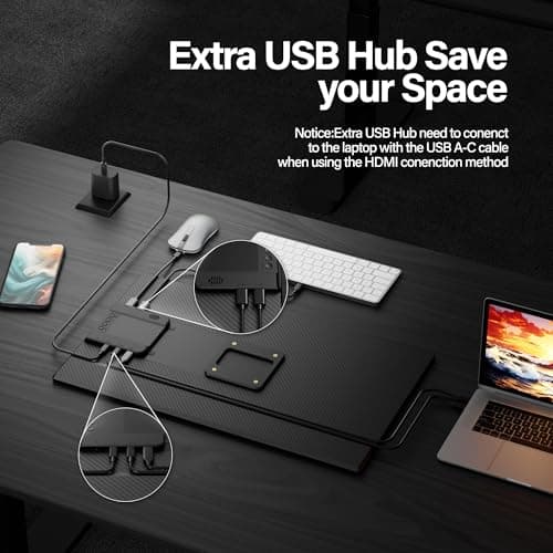 Setclod 23.8" Large Portable Monitor, 1080P FHD 100Hz Laptop Screen Extender, IPS 125% sRGB, Extra USB Hub for Office Gaming with Detachable Stand, Travel Monitor for Window, MAC, Xbox, Switch - Thumbnail 6