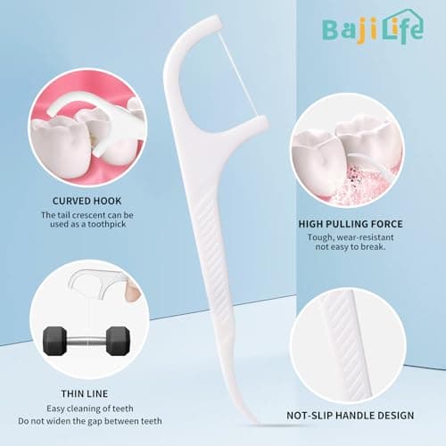 Dental Floss Picks(228 Count) - Tooth Floss Picks, Tooth Picks Flossers for Adults, Floss Picks for Teeth, 55 Count (4 Pack) & 8 Count Portable Tooth Floss Picks Holder - Thumbnail 5