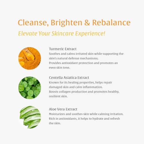 Turmeric Kojic Acid Amino Acids Foam Cleanser – Gentle Cleansing, Face & Body Brightening, Kojic Acid Cleanser Exfoliating, Turmeric Cleansing for Dark Spots, Uneven Skin Tone, 100ml - Thumbnail 5