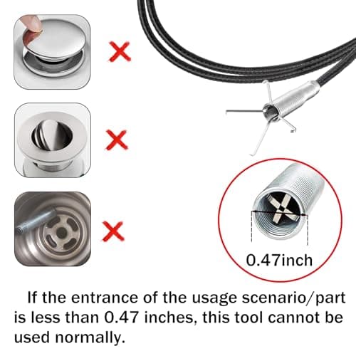 SHUCHUANG 116inch Drain Snake Claw Grabber Pick Up Tool, Flexible Drain Clog Remover, Hair Clog Cleaner for Kitchen Sink, Bathroom Tub, Toilet & Gutter Cleaning - Thumbnail 6