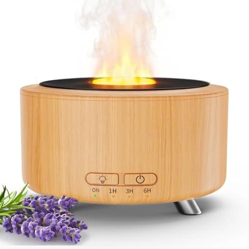 Essential Oil Diffuser for Home, 500 Aromatherapy Diffuser Oil Machine for Office Room Yoga, Aroma Diffuser with Auto-Off Function, 9 Colors LED Night Light, Light Wood