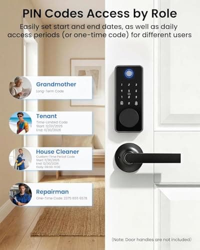 IBLOG Smart Door Lock, Fingerprint Keyless Entry Door Lock Front Door App Control, Electronic Touchscreen Keypad Deadbolt, Auto Lock, IP54 Waterproof, Easy Install - Thumbnail 4