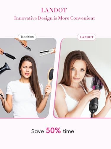 One-Step Hot Hair Blow Dryer Brush, Easy Salon-Style Blowouts, Less Frizz, More Shine, 3 Temps 2 Speeds, 60mm Barrel - Thumbnail 3