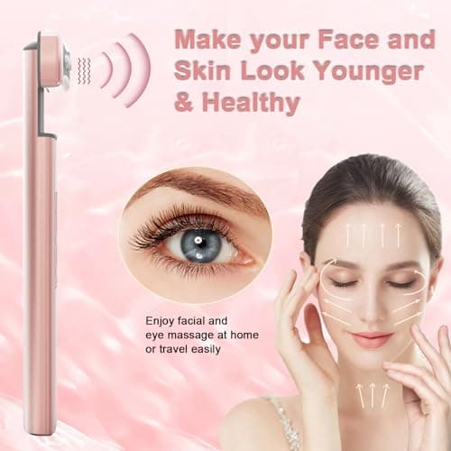 Red Light Therapy for Face, 6 in 1 LED Light Therapy Eye Equipment for Skin,Face Wand with Facial Massager, Skincare Facial Wand,Vibration, Thermal, Microcurrent，Portable Beauty Tools - Thumbnail 4