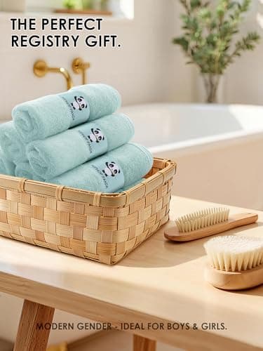 HIPHOP PANDA Baby Washcloths, Rayon Made from Bamboo - 2 Layer Ultra Soft Absorbent Newborn Bath Face Towel - Reusable Baby Wipes for Delicate Skin - Green, 6 Pack - Thumbnail 6
