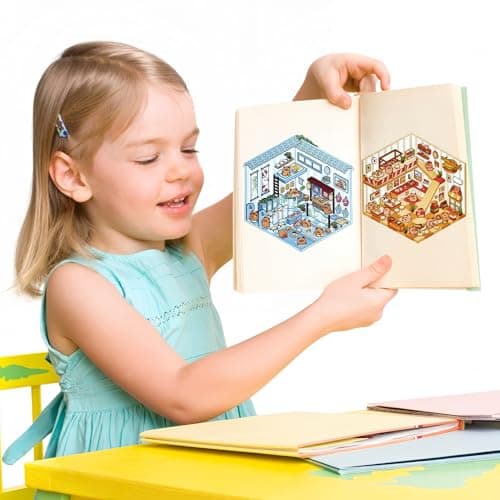20 Sets DIY 3D House Stickers Scene Collection Book for Kids Adults, with Tweezers Make Your Own Shop House Stickers Therapy for Adult Relief Stress - Thumbnail 4