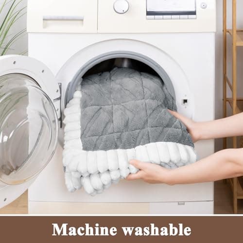 SHACOS 29.5"x61" Large Sofa Couch Cover for Dogs Non Slip Washable, Soft Fuzzy Pet Couch Covers for 2-3 Cushions Sofa, Pet-Friendly Couch Protector Pad, Gray - Thumbnail 6