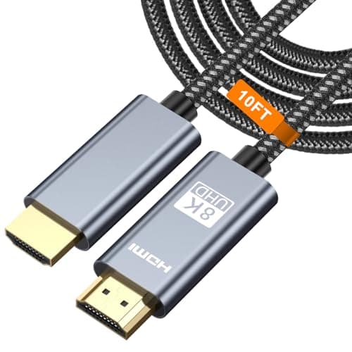 UCEC 8K Certified HDMI 2.1 Cable 10 FT, 48Gbps Ultra High Speed HDMI Cables Cord, Braided Nylon 4K 240Hz 8K 60Hz for Laptop, Monitor, PS5, PS4, Xbox One, Fire TV, & More - Image 1