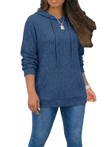STOLKISS Women’s Casual Hoodies Shirts Long Sleeve Lightweight Fall Pullover Tops Solid Velvet Loose Sweatshirt with Pockets - Image 1