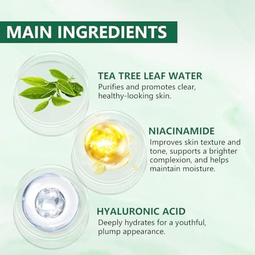 Travel Skincare 5% Niacinamide Serum with 4% Tea Tree Extracts | 1% Ceramide Complex | Deep Hydration | Regulates Sebum | Soothes Skin (3 Pack 0.507 fl.oz | 15ml) - Thumbnail 3