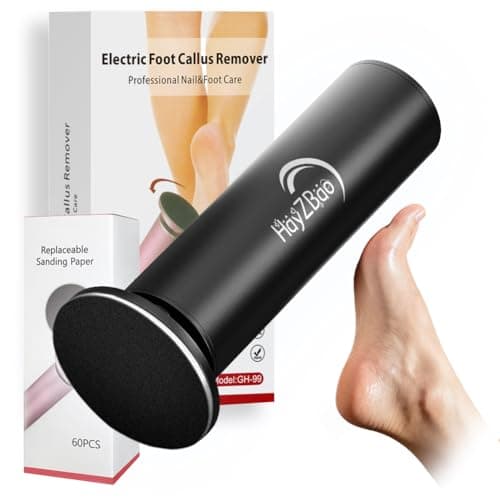 HayZBao Electric Foot Callus Remover - Electric Callus Remover for Feet,Foot Scrubber with 60 Pcs Sandpaper Discs,Professional Pedicure Tool for Dead Skin - Black - Image 1