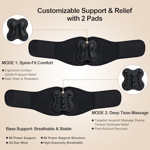 Toowfary Back Brace for Lower Back Pain Relief with 2 TPE Pads & 8X Powerful Lumbar Support Belt for Men & Women, Adjustable Support Straps for Back Pain, Herniated Disc, Sciatica, Scoliosis(X-Large) - Thumbnail 3