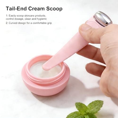 VISDOLL Mini Stainless Steel Ice Facial Roller Face & Under Eye Roller, Travel Size Cooling Facial Tool, for Under Eye Areas that Feel Puffy Or Have A Tired, Dark Look, Skincare Product Scoop - Thumbnail 2