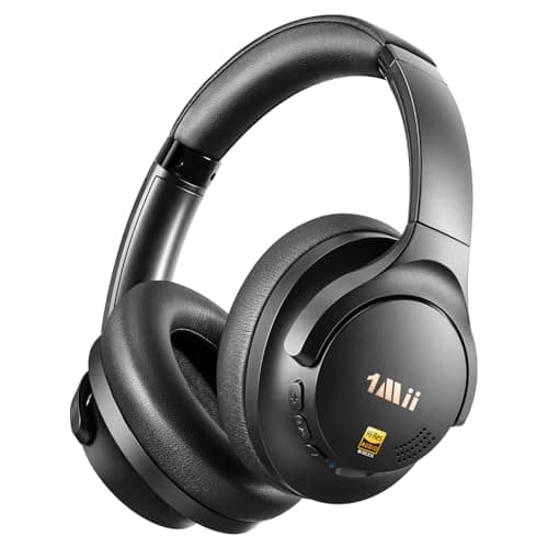 1Mii Y8+ Hybrid Active Noise Cancelling Headphones, 100H Ultra Playtime, Bluetooth 6.0 Over Ear, Wireless Hi-Res Audio & Deep Bass, Comfort for Travel & Home Office, AI Chat & Custom EQ via APP, Black