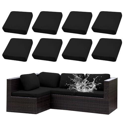 SUKAIKEQA Outdoor Cushion Covers Set,8PCS Patio Furniture Couch Seat Slipcovers, Replacement for Sofa Sectional Chair(Cover，Only) - Image 1