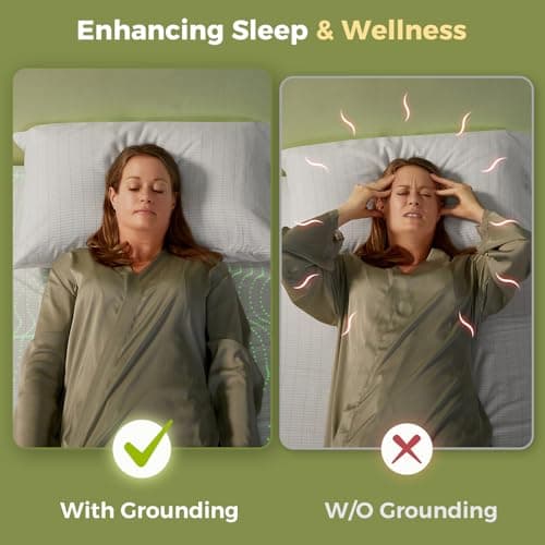 Bamboo Viscose Grounding Sheets, 10% Silver Infused Grounding Cooling Bed Sheets, Silky Breathable Than Cotton for Hot Sleeper, 15 Deep Pocket Grounded Fitted Sheets Only, Full XL - Thumbnail 6