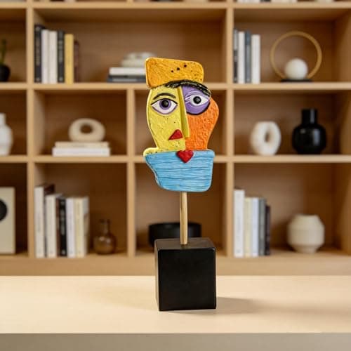 ArtCachet Handcrafted Statues Resin Abstract Sculpture, Modern Decor Home Decor Accents, Minimalist Decor Art Piece for Bookshelf,TV Stand,Living Room,Nightstand as Boho Office Decor - Thumbnail 2