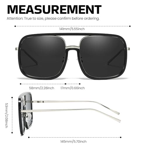 SODQW Oversized Aviator Sunglasses for Women Trendy Big Square Sun Glasses UV Protection 2025 Shades - Thumbnail 4