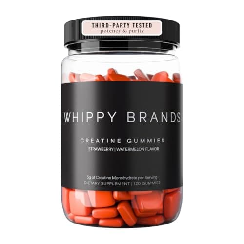 Whippy Brands Creatine Gummies | 5g Creatine Monohydrate per Serving | Muscle Strength & Recovery | Chewable Creatine Supplement | 30 Servings (Strawberry Watermelon) - Image 1