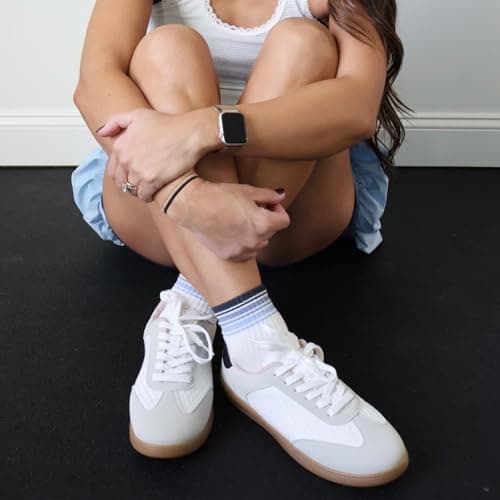 JENN ARDOR Grey Low Top Sneakers for Women Lace-up Fashion Tennis Shoes Casual Slip On Sneaker Padded Non Slip Footwear for Work, Walking, Everyday Wear 10 - Thumbnail 3
