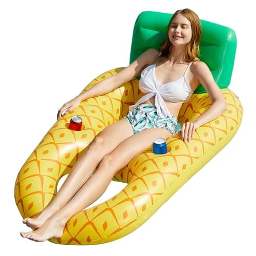 Jasonwell Inflatable Pool Float Adult - Pool Floaties Lounger Floats Raft Floating Chair Water Floaty for Swimming Pool Lake Lounge Float with Cup Holders Beach Pool Party Toys for Adults - Image 1