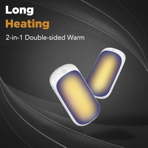 Lerat 2 Pack Hand Warmers Rechargeable, Portable Electric Hand Warmers Reusable, Portable Pocket Heater, Gifts for Men Women Kids, Hunting, Golf, Camping Accessories - Thumbnail 3