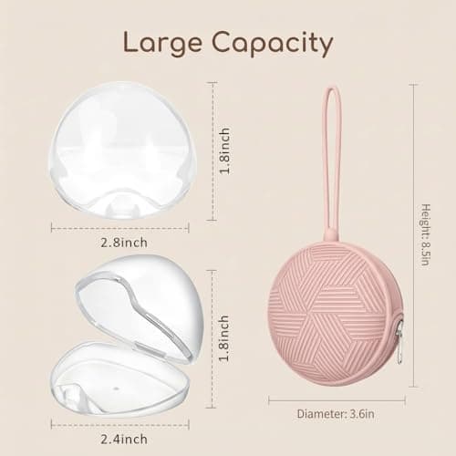 Smlpuame 4 Pack Pacifier Holder Case Set,2 Silicone Portable Pacifier Cover Pouch Bag for Diaper Bags Baby Carriage with 2 Transparent Pacifier Storage Container Box,Easy to Clean,Boho(Green+Pink) - Thumbnail 5