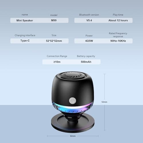 EGBULL Portable Bluetooth Speaker, Mini Magnetic Wireless Speaker with RGB - Thumbnail 2