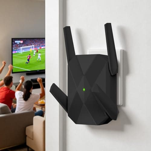 2026 AX3000 WiFi 6 Extender, WiFi Extender Signal Booster-Dual Band (2.4G/5.8G), Long Range WiFi Booster with Gigabit Ethernet Port, Access Point, No Required App, Easy Setup and Faster Speed (Black) - Image 1