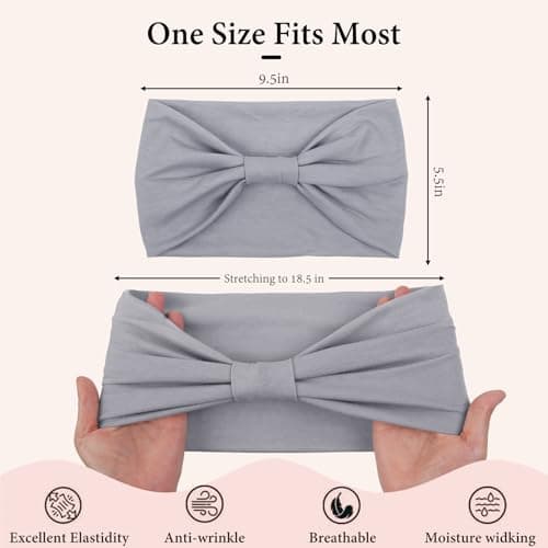 4PCS Headbands for Women, Non Slip Workout Headband Wide Sport Head Bands, Stretchy Headbands for Women’s Hair, Thick Elastic Head Bands Sport Sweat Bands, Knotted Hairbands for Yoga Gym Washing Face - Thumbnail 2