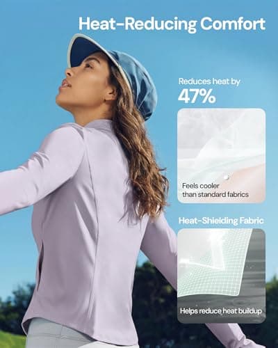 BENEUNDER Women's UPF 50+ Sun Protection Cooling Athletic Jacket Full Zip Long Sleeve Slim Fit Outdoor Running Pocket - Thumbnail 3