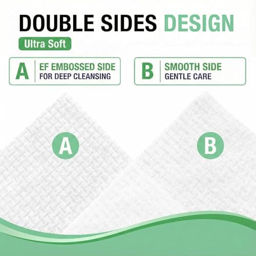 Vinda Clean Face Towels Disposable - Makeup Remover Wipes Sensitive Skin - Dry Face Wipes for Women Men Cleansing - Face Wash Cloths with XL Size - 50 Count - Thumbnail 2