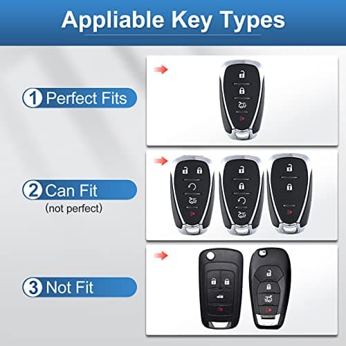 RUABIBAN Key Fob Cover Compatible with Chevy, Soft TPU Key Case Protection Fit for Chevy Chevrolet Malibu Equinox Traverse Camaro Cruze Blazer Volt Bolt Smart 4 Buttons - Thumbnail 2