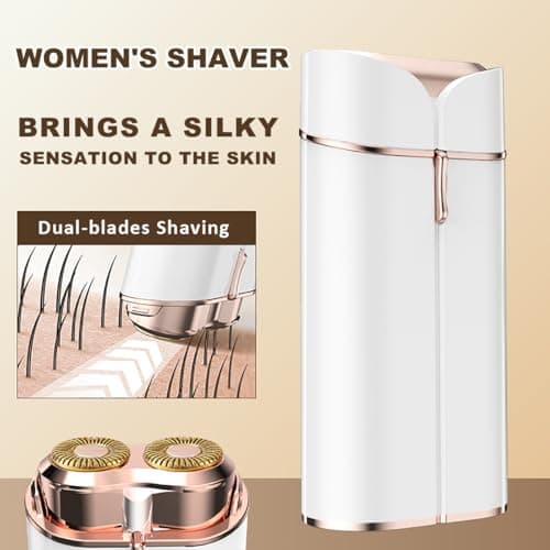 Facial Hair Removal for Women Face, Painless Lady Shaver with LED Light, USB Rechargeable,Dual-Blade Design, Portable Electric Razor Hair Remover Device for Arms/Underarm/Peach Fuzz - Thumbnail 2