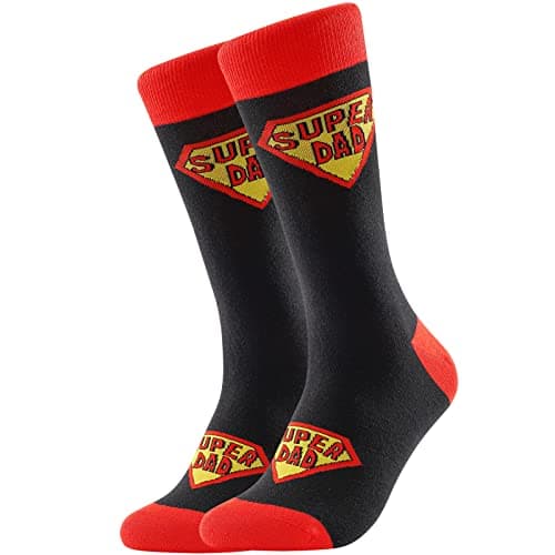 BONANGEL Men's Novelty Socks, Cotton Crew Funny Socks, Father's Day Birthday Christmas Gift for Dad from Daughter Son - Image 1
