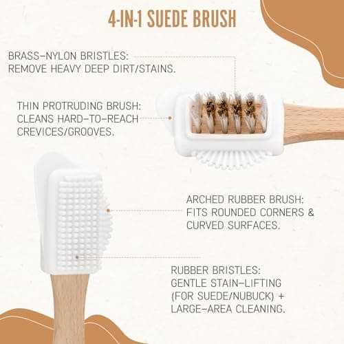 UGOOOSI Suede Care Kit, Deep Cleaning Shoe Cleaner with Water and Stain Repellent Spray | Professional Grade Suede Brush & Eraser Set for Restoring Nubuck, Sheepskin Shoes and Boots - Thumbnail 4