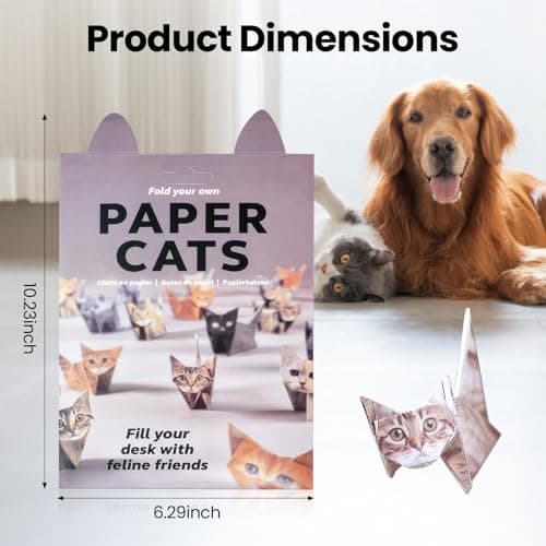 Origami cats - 50 Sheets Paper Cats Origami kit- DIY Cat Origami Paper foldable 3D Cute Cats Figures for Kids Ages 8-12, Creative Crafts for Adults - Fun Desk Decor & Gift for Cat Lovers - Thumbnail 2