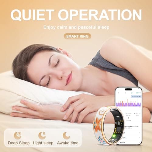Smart Ring Health Tracker, for men and women, equipped with heart rate monitor, sleep tracker, 8 exercise modes, step counter, 5-7 days battery life, no subscription fee, IP68 waterproof R18 (10) - Thumbnail 5