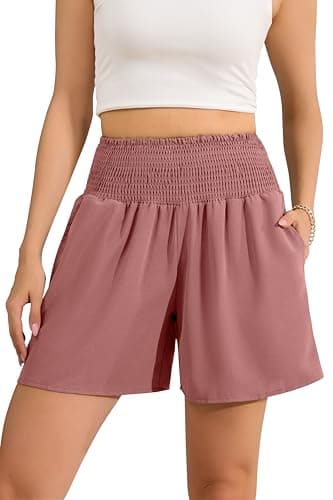 Aprolive Women's High Waisted Casual Shorts Summer Beach Short with Pockets Lounge Athletic Clothes for Vacation (Brick Red, Small) - Image 1